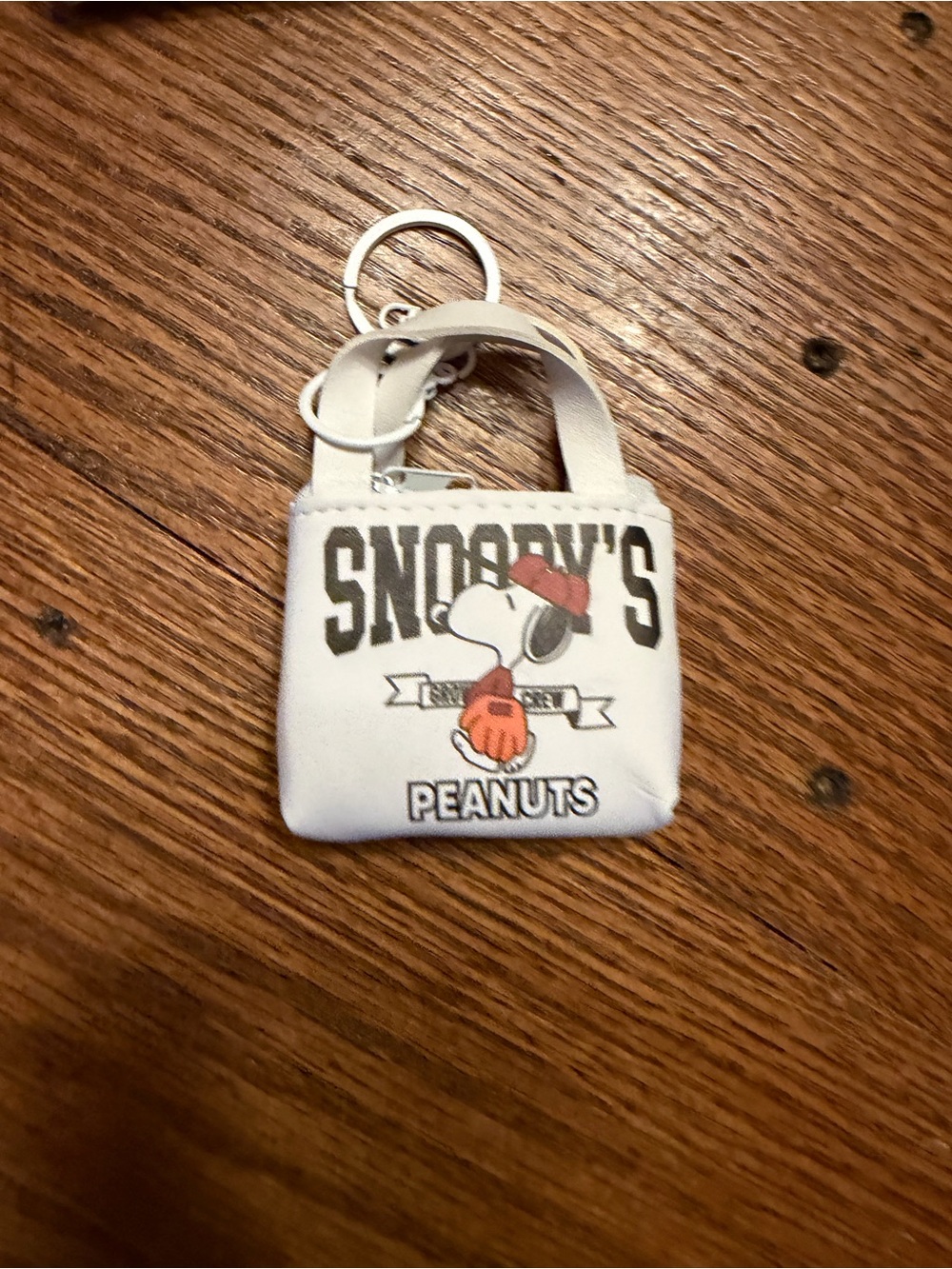 Peanuts White Snoopy Mini Tote Keychain great for iPods or small items
